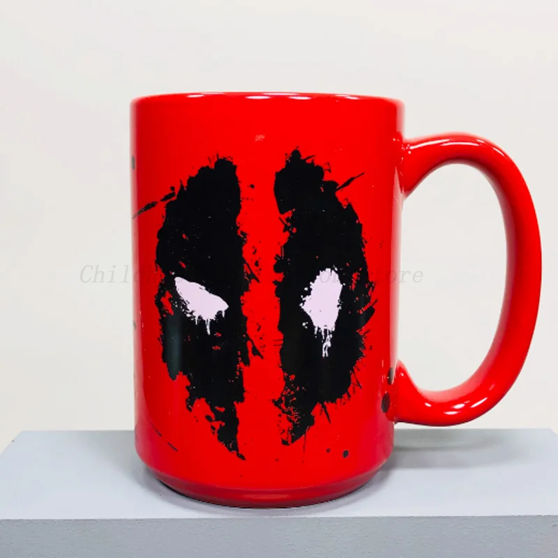 Deadpool Wade Winston Wilson Action Figures Toys Large Capacity Ceramic Mug Coffee Cup Cartoon Cup Marvel Movie Peripheral Gifts