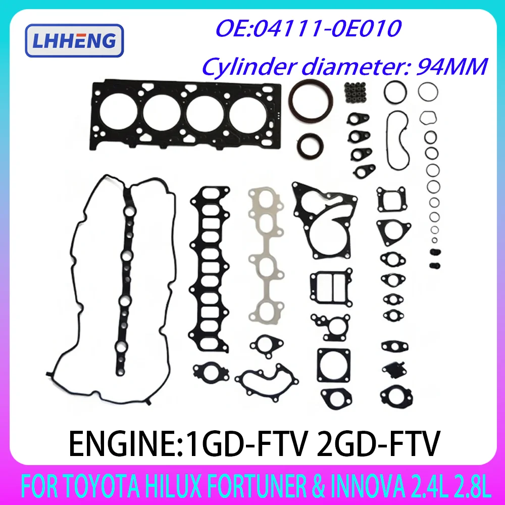 FULL GASKET KIT FOR TOYOTA 1GD-FTV 2GD-FTV HILUX FORTUNER & INNOVA LAND CRUISER PRADO 2.4 2.8 L T LTR 2.4L 2.8L DIESEL 2014-18