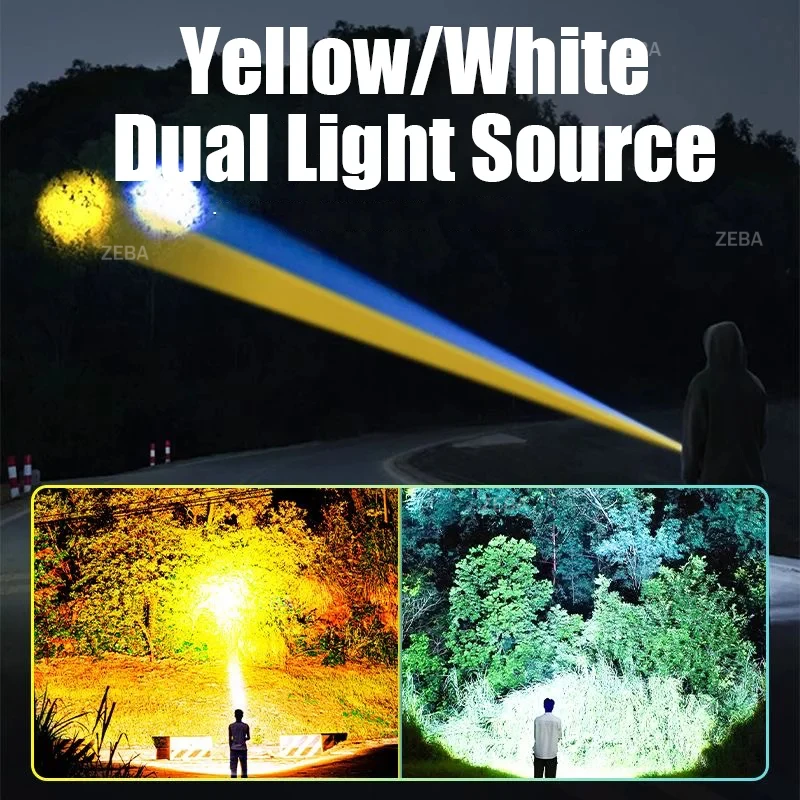 1000000LM Most Powerful LED Flashlight Rechargeable Portable Lamp Long Range 3000M Tactical Torch Outdoor Fishing Hunting Light