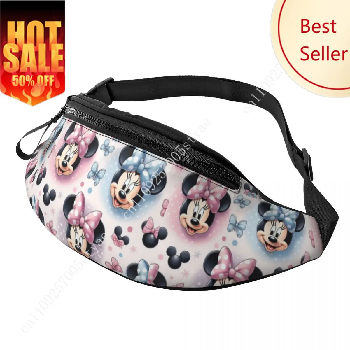 

Custom Mickey Mouse Fanny Pack Men Women Crossbody Waist Bag for Running Phone Money Pouch