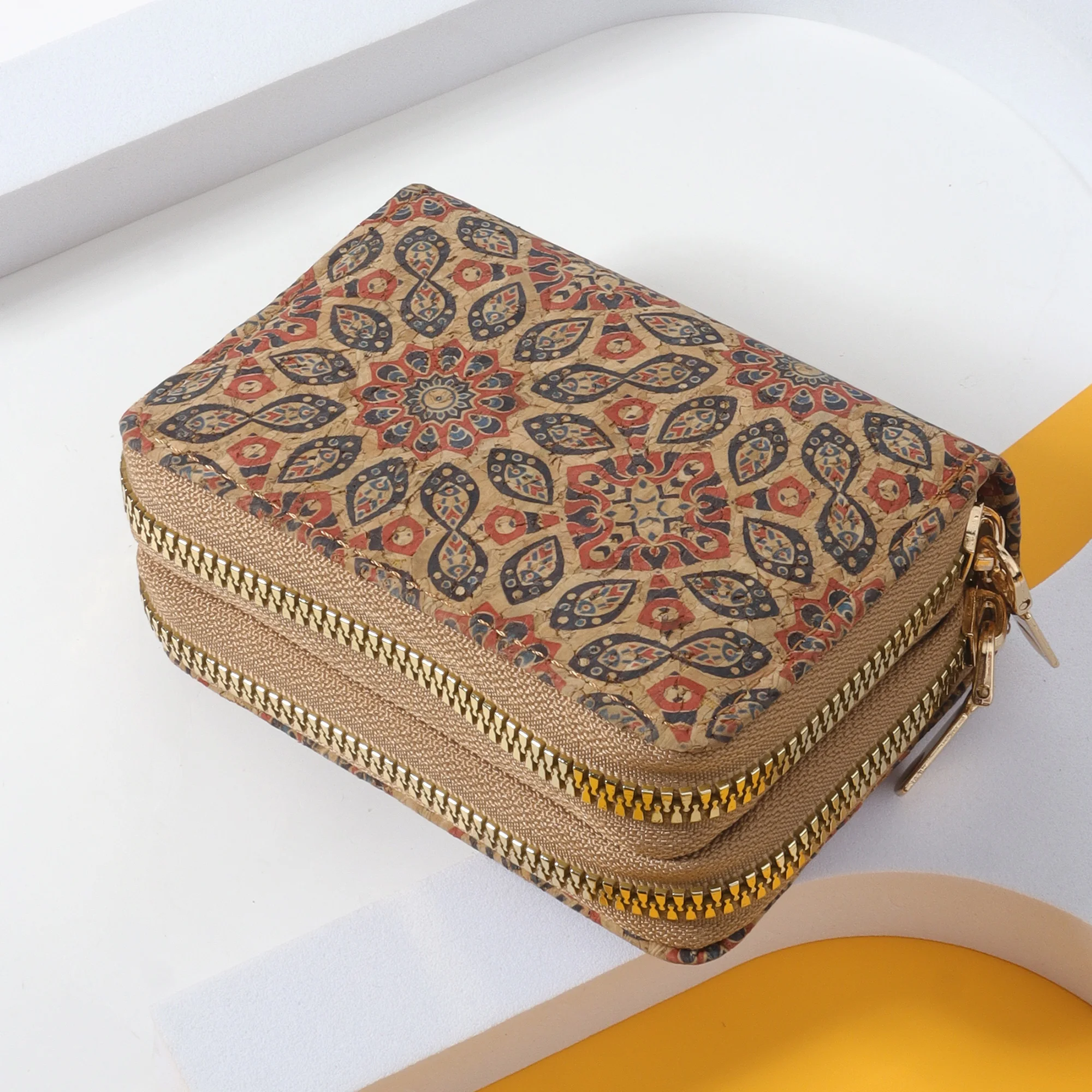 คลิปบัตรเครดิตซิปคู่อินเทรนด์การ์ดกระเป๋าสตางค์ใบสั้นหลายช่องกระเป๋าสตางค์ใส่เหรียญ