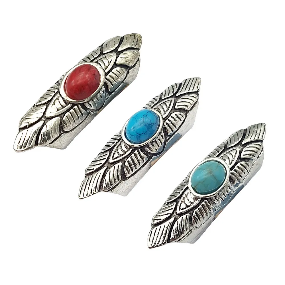 ShapesbyX 5pcs Bracelet Making Sliders 8mm Hole Enamel Turquoise/Blue/Red for 8.0mm Cord Hair Beading