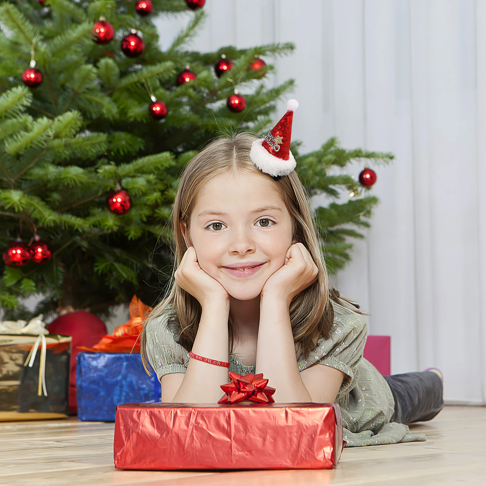 

6pcs Christmas Hat Hairpin Sequins Small Hair Clip Holiday Party Decorations Xmas Hairpin Accessory For Women