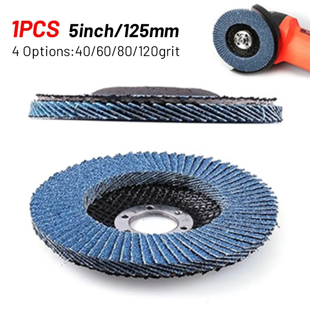 Hard-wearing Flap Sanding Discs Wheels 1pcs Angle Grinder Polisher Polishing 40/ 60/80/120 Grit 5\\\