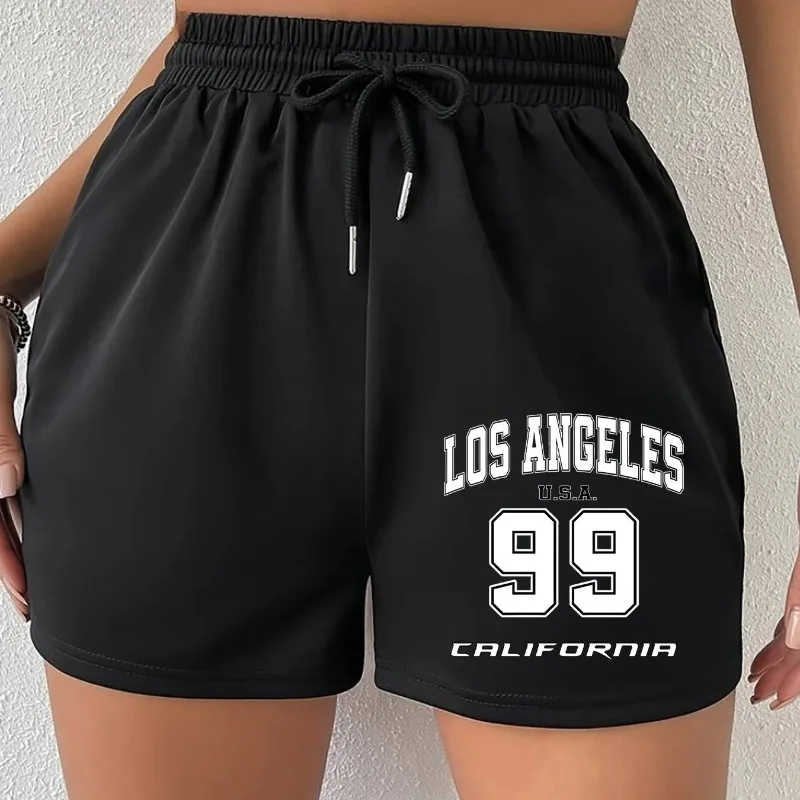 

Женские повседневные шорты для бега с принтом Los Angeles 99 California, для спорта и отдыха, свободный крой, удобная посадка