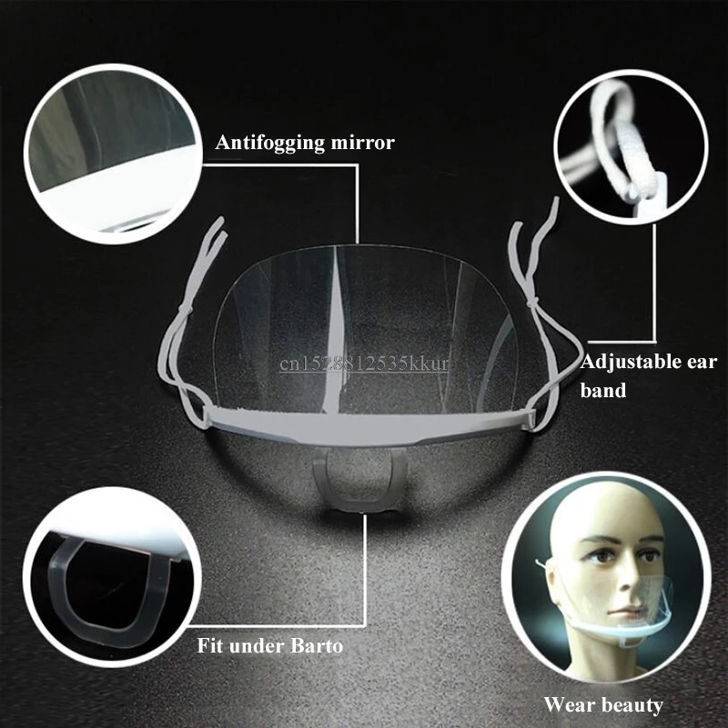 Transparent mask against droplets catering food hygiene plastic kitchen restaurant spittle chef mask