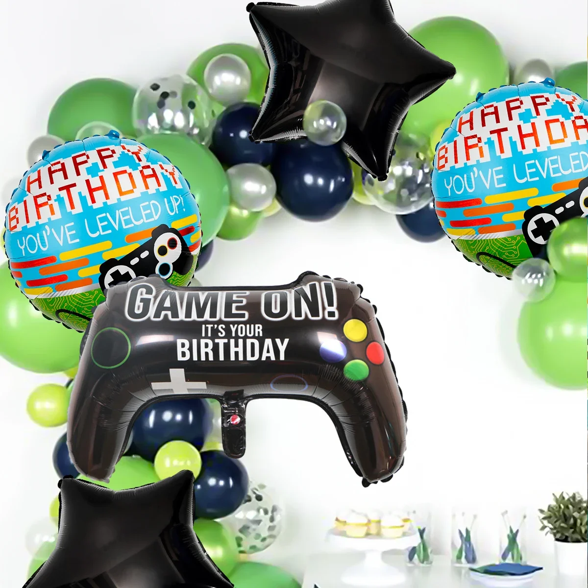 5 Stück Videospiel-Controller-Luftballons Jungen-Spielthemen-Party-Luftballons für Geburtstagsfeier Fotohintergrund-Dekoration – Detail 3