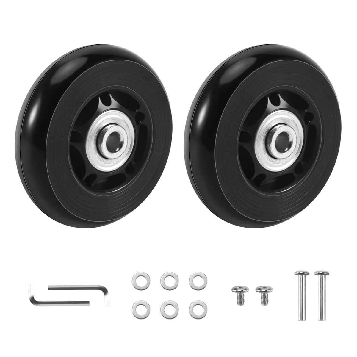 2set 64X18mm Luggage Suitcase / Inline Outdoor Skate Replacement Wheels Black