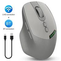 2025 NUEVO ratón inalámbrico silencioso de modo dual Bluetooth 2,4G, clic silencioso, DPI ajustable, batería de 500 mA, pantalla