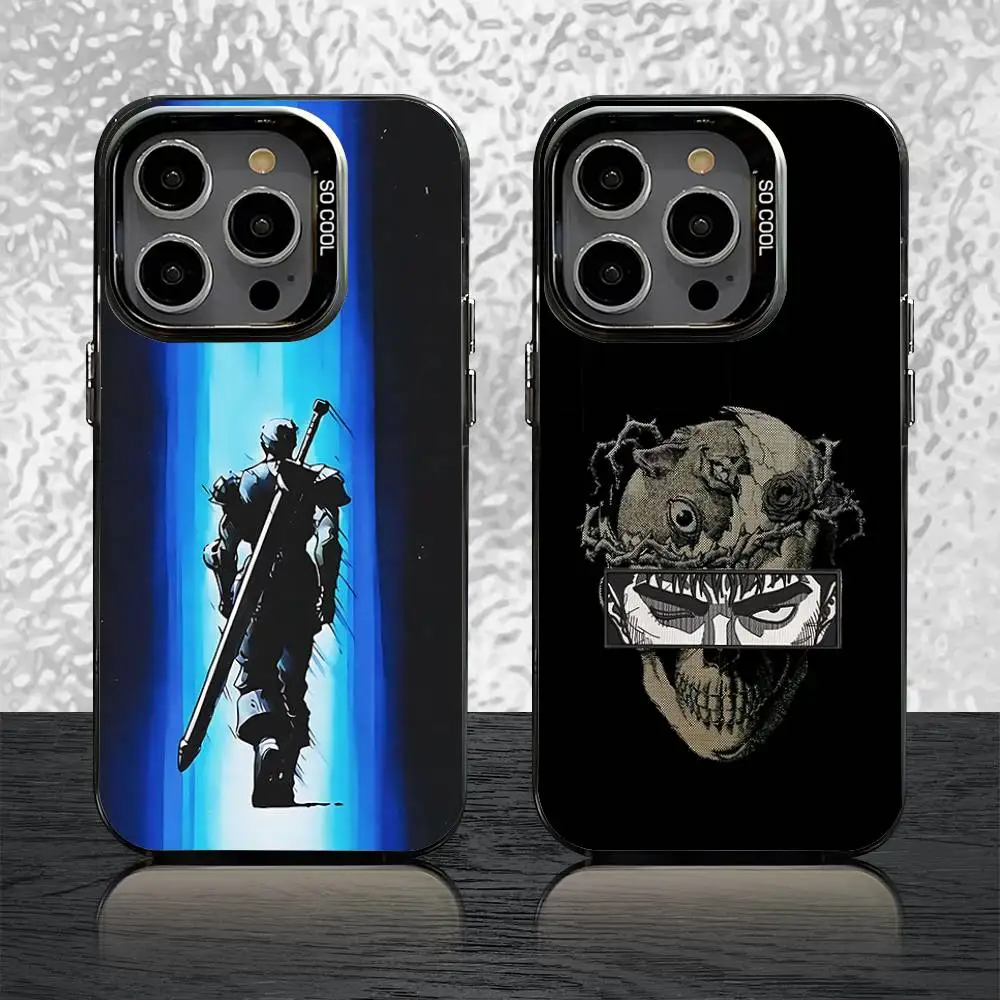 

B-Berserk Guts Phone Case For iPhone 16,15,14,13,12,11,Pro,Max,Plus,Mini,SE Black Candy Matte Shockproof Cover