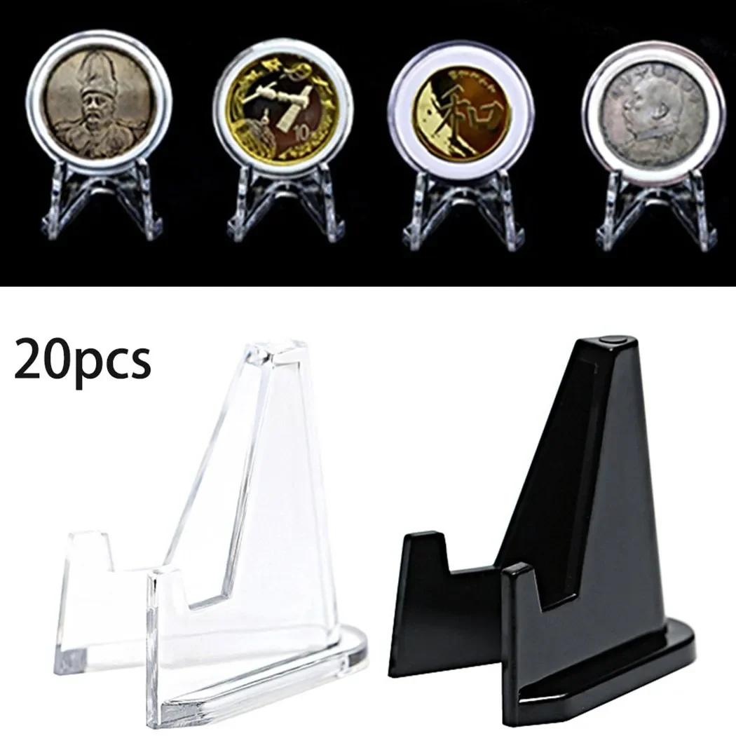 

20Pcs Acrylic Stands Mini Coin Display Easel Holder Small Rack For Display Collection Coin Capsule Challenge Coin Medal Holder