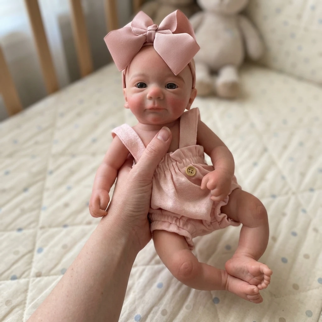 16 Inch Full Soft Silicone Reborn Baby Girl Doll Open Eyes Lifelike Real Skin Touch Newborn Collectible Toy Gift view 4