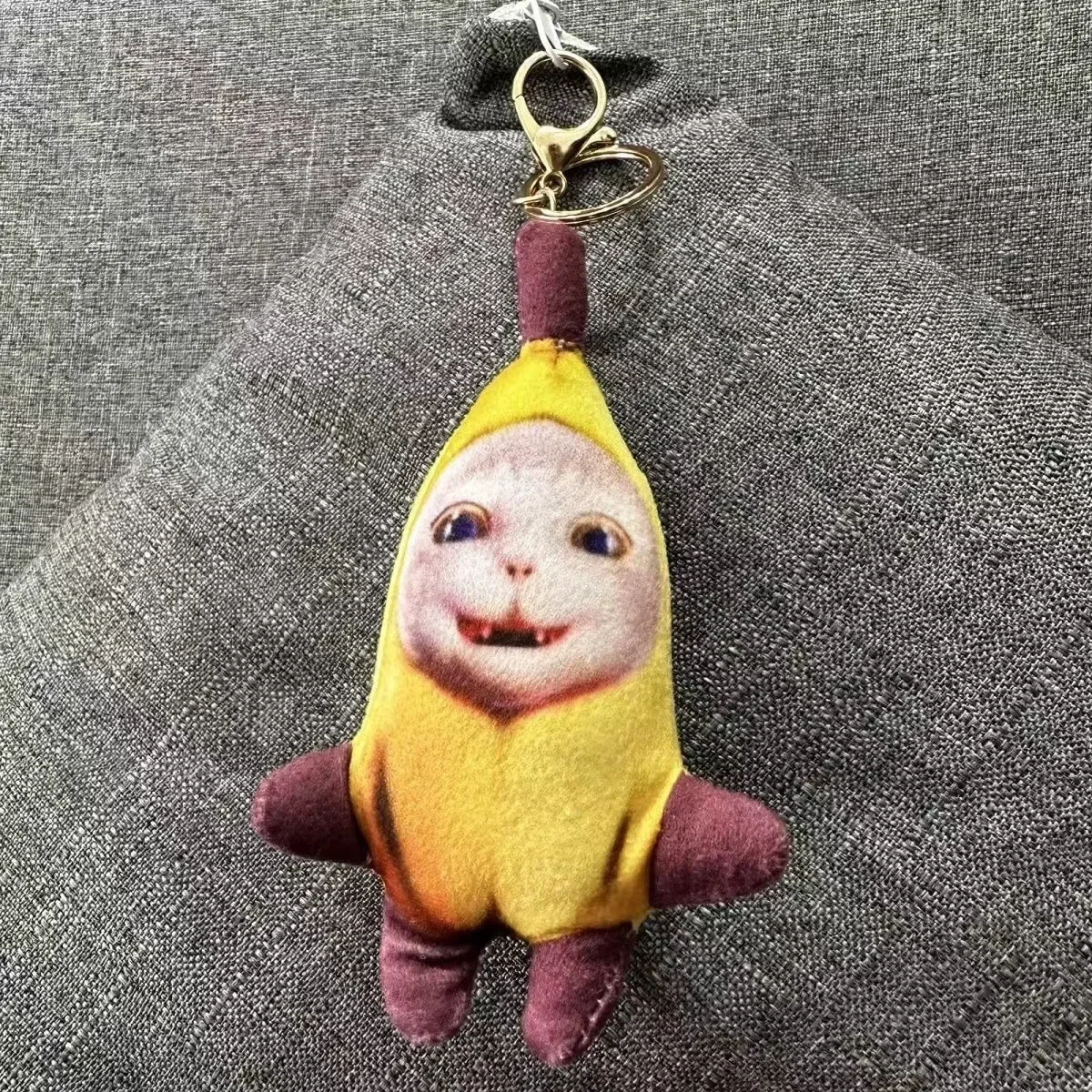 Animales de peluche de plátano, Gato feliz, Kawaii, muñeca creativa divertida, colgante de mochila, delicado recuerdo de cumpleaños para amigos