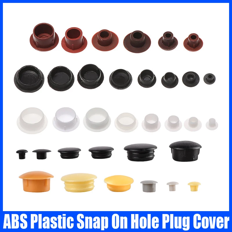 Plástico Snap On Hole Plug Capa, Móveis Furo Tampa, Tubo Furo Plug, Nylon Cap Poeira, Decorativo, 100Pcs