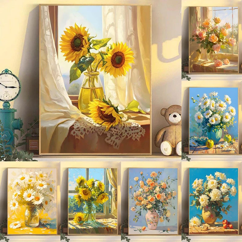 

Букет цветов, полная алмазная живопись, цветок, новая коллекция, сделай сам, вышивка, роза, мозаика, ваза, набор для вышивки крестом, домашний декор