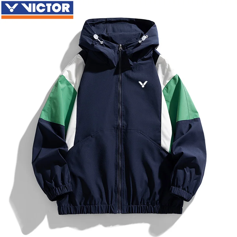 VICTOR 2024 Badminton Jersey Sports Quick-drying Jacket Men's and Women's Outdoor Casual Loose High-quality Hooded Jacket