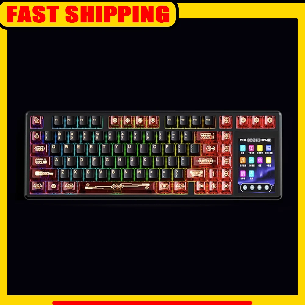 

AULA L99 Mechanical Keyboard Three Mode Gaming Keyboard 3.98 inches Screen Gasket RGB 8000mAh Gamer Accessory PC Hot Swap Gift