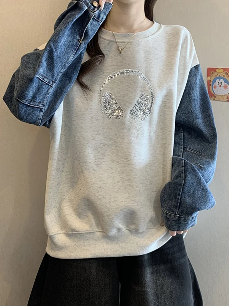 

plus Size Color Blo Hoodie Women's Winter New Design Long Sve Autumn Winter Fat MM Top Comfortable Loose Fit Polyester B...