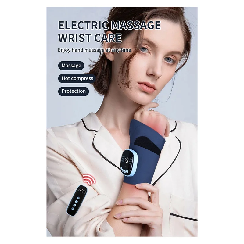 SANQ لمدلك المعصم لوحة التدفئة الكهربائية القابلة لإعادة الشحن بتقنية EMS لتخفيف آلام المعصم وتعب النفق الرسغي