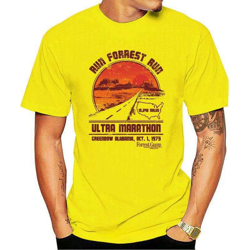 Tee funny t shirt men novelty tshirt Forrest Gump Ultra Marathon T-shirt