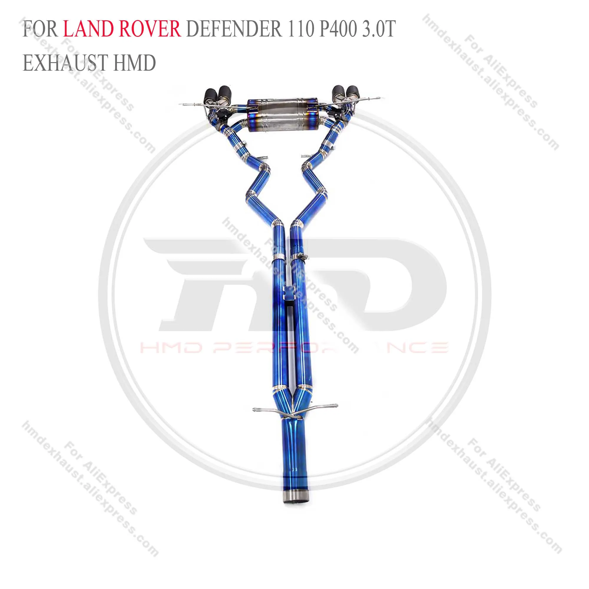 HMD titanium alloy Exhaust System Performance Catback For Land Rover Defender 110 p400 3.0T Muffler With Valve