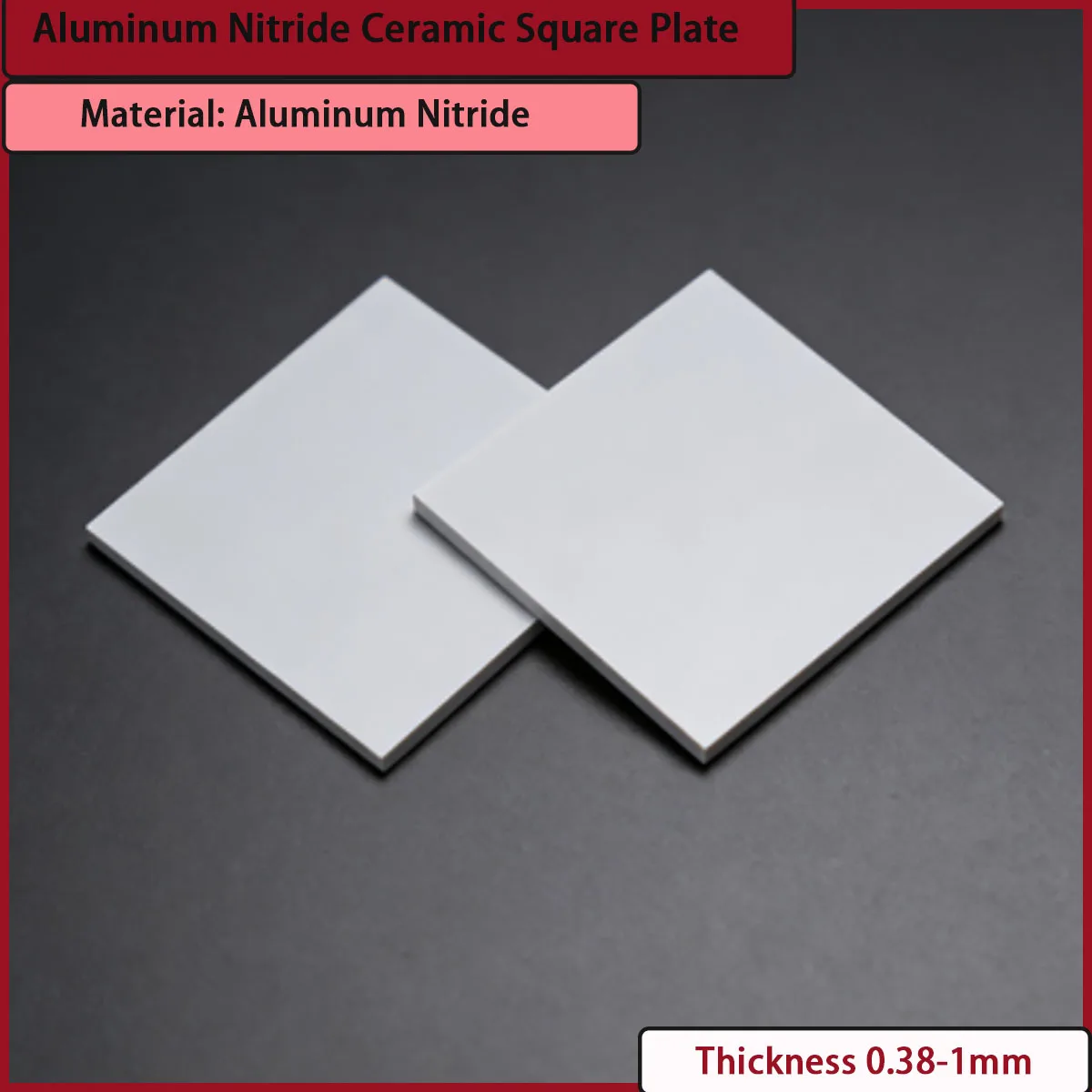 0.38-1mm thick aluminum nitride ceramic square plate is a high-end material in the fields of electronics and semiconductors