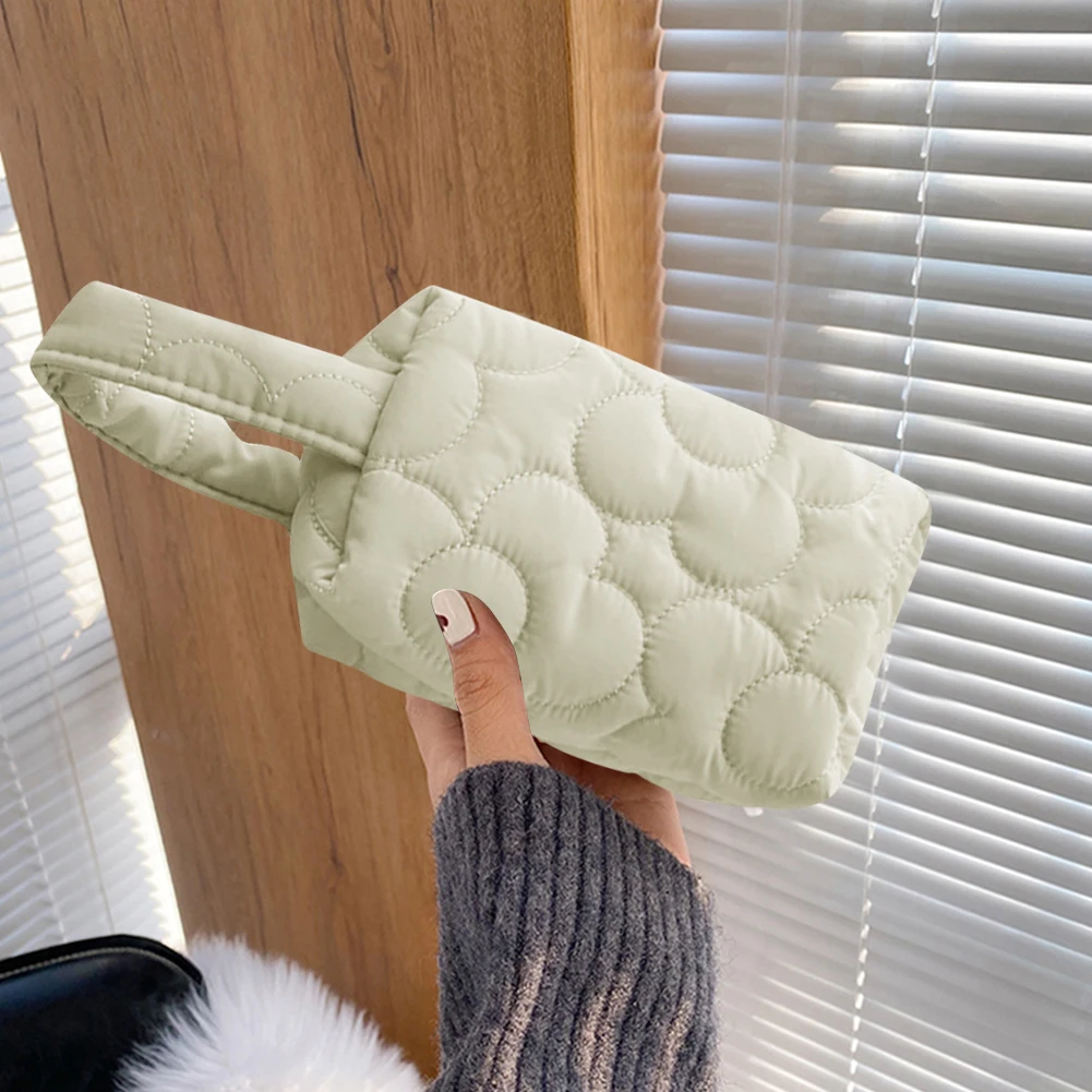 

Women's New Pouch Cotton Padded Quilted Flower Pattern Clutch Bag Mini Wallet Zipper Stitching Cosmetic Bag Travel Tote Handbag