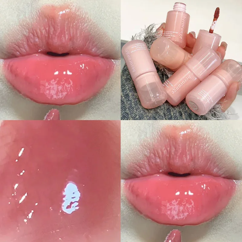 Spiegel Feuchtigkeitsspendende Lip Gloss Transparent Glas Gelee Lip Glasur Wasserdicht Wasser Nude Flüssigen Lippenstift Klare Tönung Koreanische Make-Up