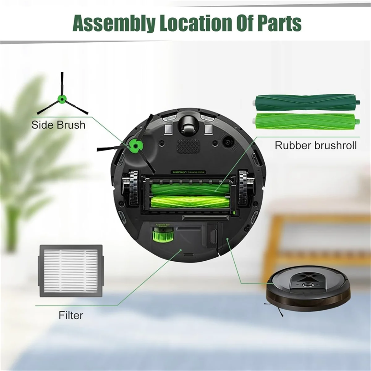 Piezas de repuesto para aspiradora IRobot Roomba I1+/I2+/I3+/I4+/I5+/I6+/I7+/I8+/J5+/J6+/J7/J8+/J9+/E5/E6/E7, I & J & E Series