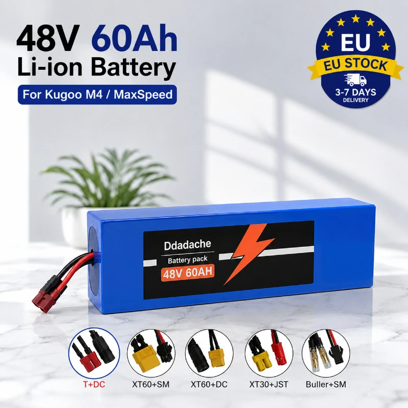 Batterie de scooter électrique 48V 60Ah 13S4P 18650 Lithium pour Kugoo M4 M4Pro MaxSpeed avec BMS intelligent rechargeable