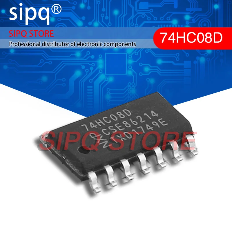 100PCS/LOT 74HC08D 74HC08 74HC08D,653 2V~6V 2uA 4 15ns@6V,50pF And SOIC-14 Gates NEW Original