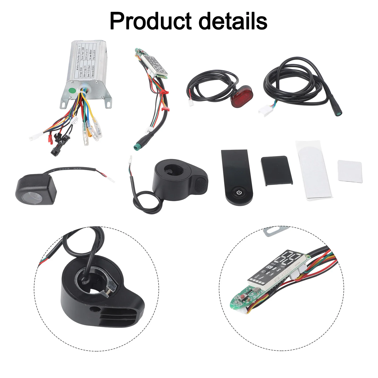 

Комплект контроллера для электросамоката 36В 350Вт с панелью управления, акселератором, фарой, задним фонарем и кабелем для замены на электросамокате