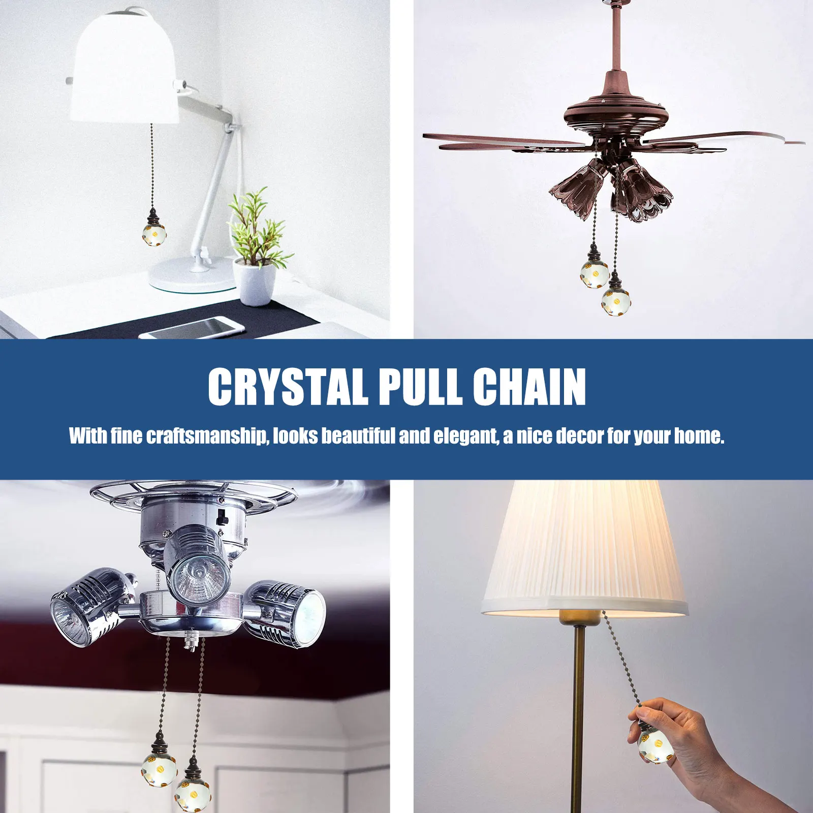 

Unique Crystal Pull Chain Ceiling Chain Elegant Lamp Hanging Ornament Decorative Home Pendant Decorative Lamp Pendants