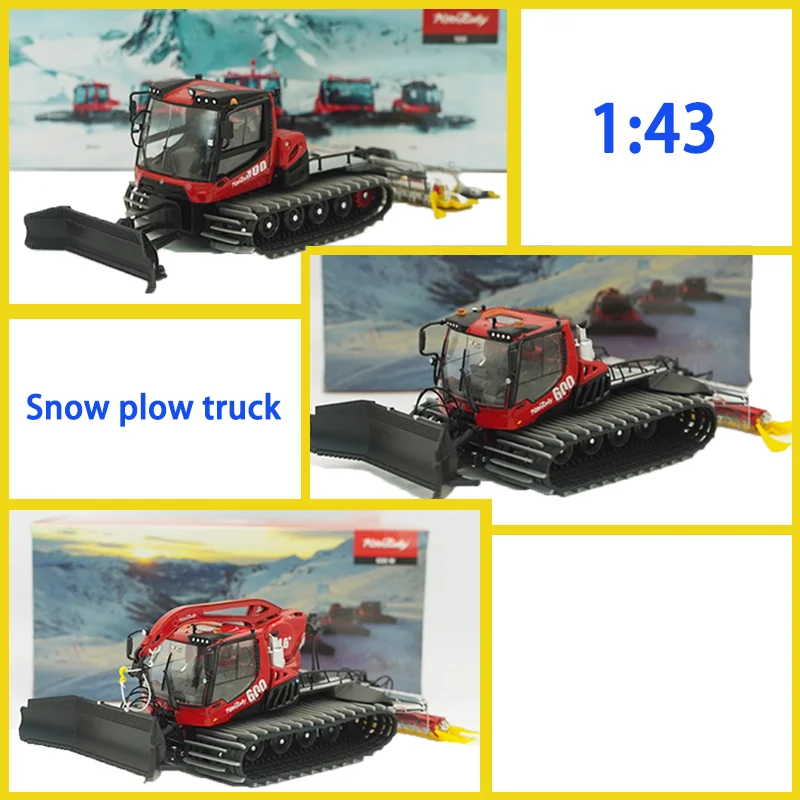 Original Diecast 1/43 Pistenbully 100/600/600 W Snow Plow Truck Alloy Car Model Classics Adult Souvenir Gift Static Display