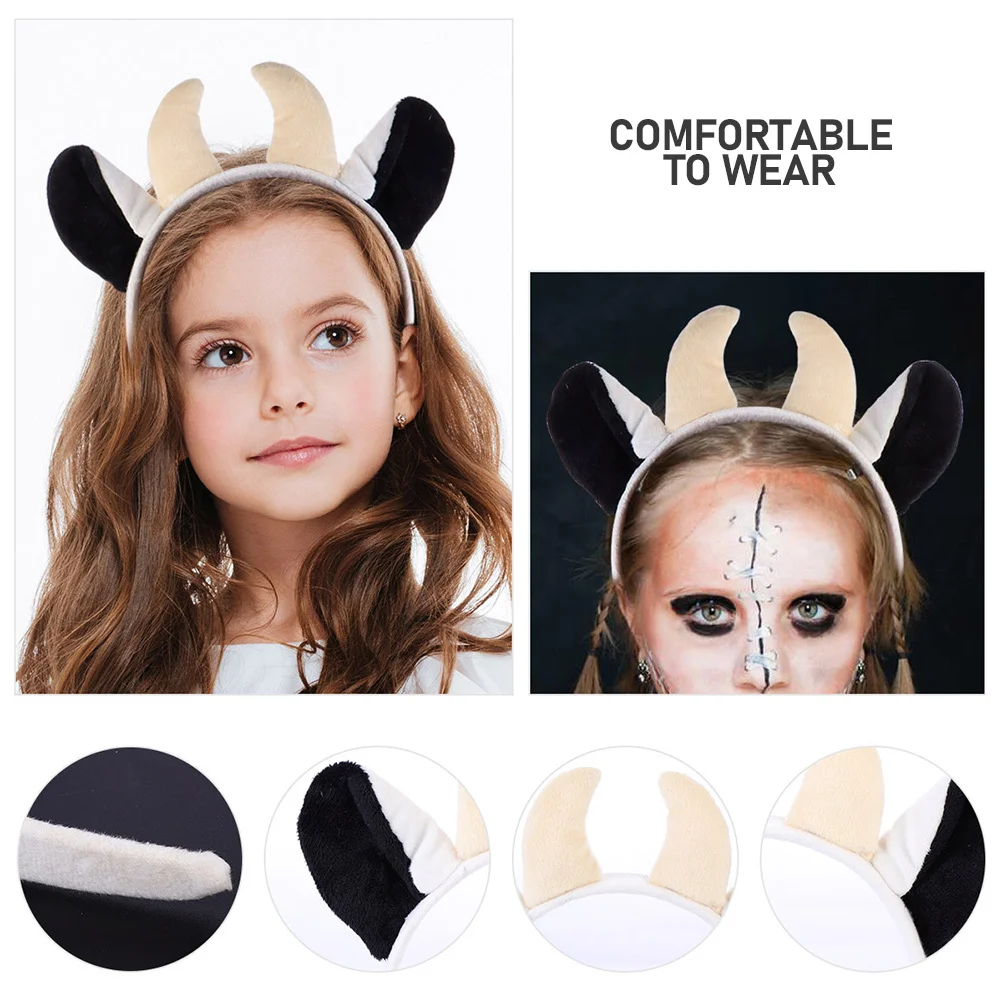 2 szt. Miękkie, wygodne opaski na głowę z uszami krowy, ozdoba na głowę w kształcie zwierząt dla dziewcząt i chłopców, upominki na przyjęcia, dekoracja kostiumu na Halloween, akcesoria