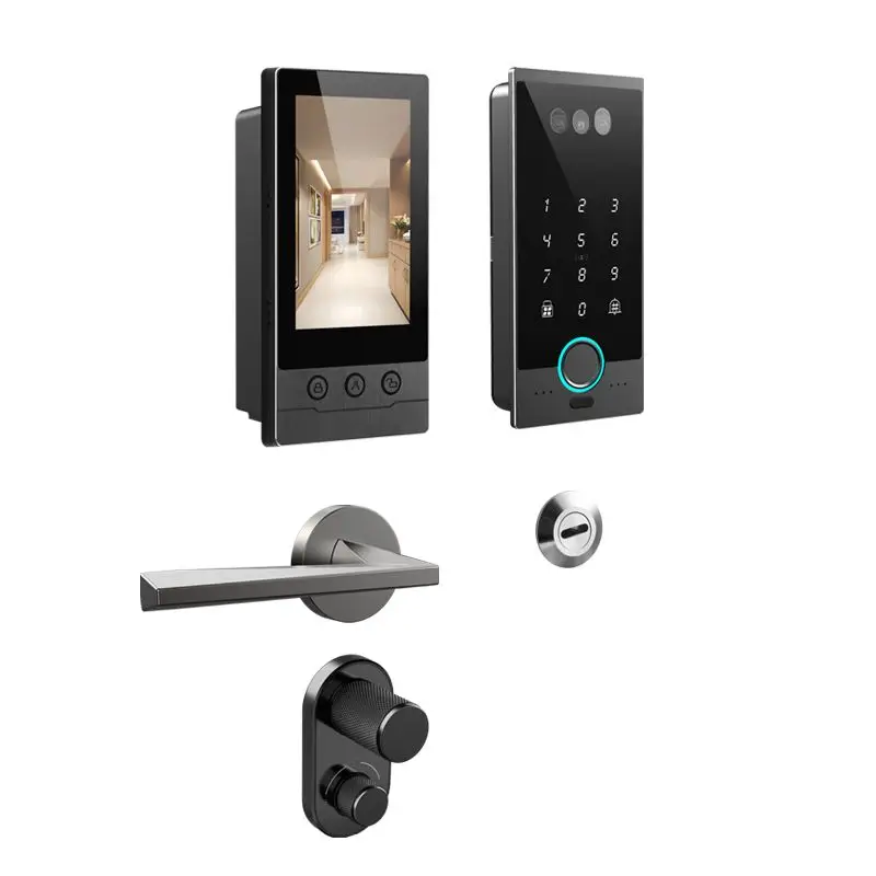 

New embedded fingerprint lock smart lock inlaid villa anti-theft door password lock-029 face visual