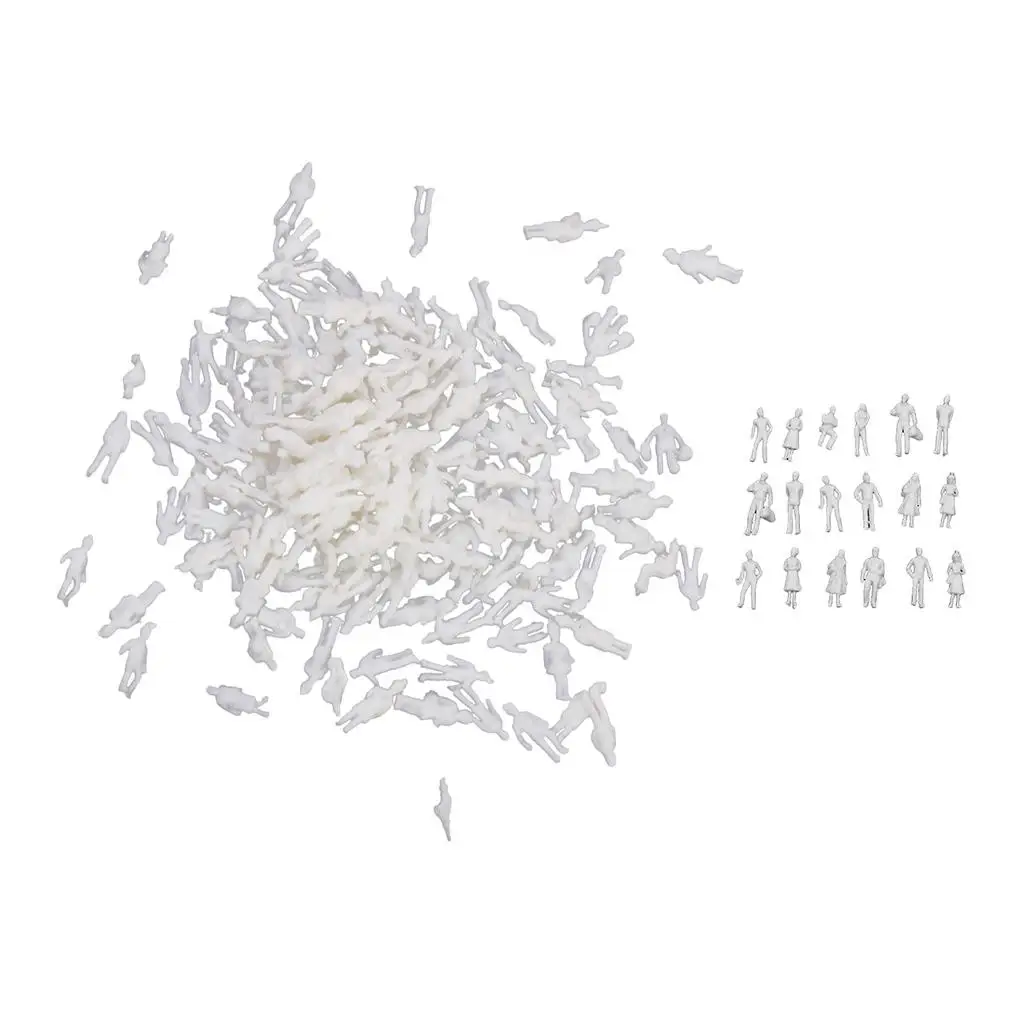 Modellbahn-Menschenfiguren im Maßstab 1:200 und 1:100 TT-Architekturmodell Weiße unbemalte Figuren Menschen