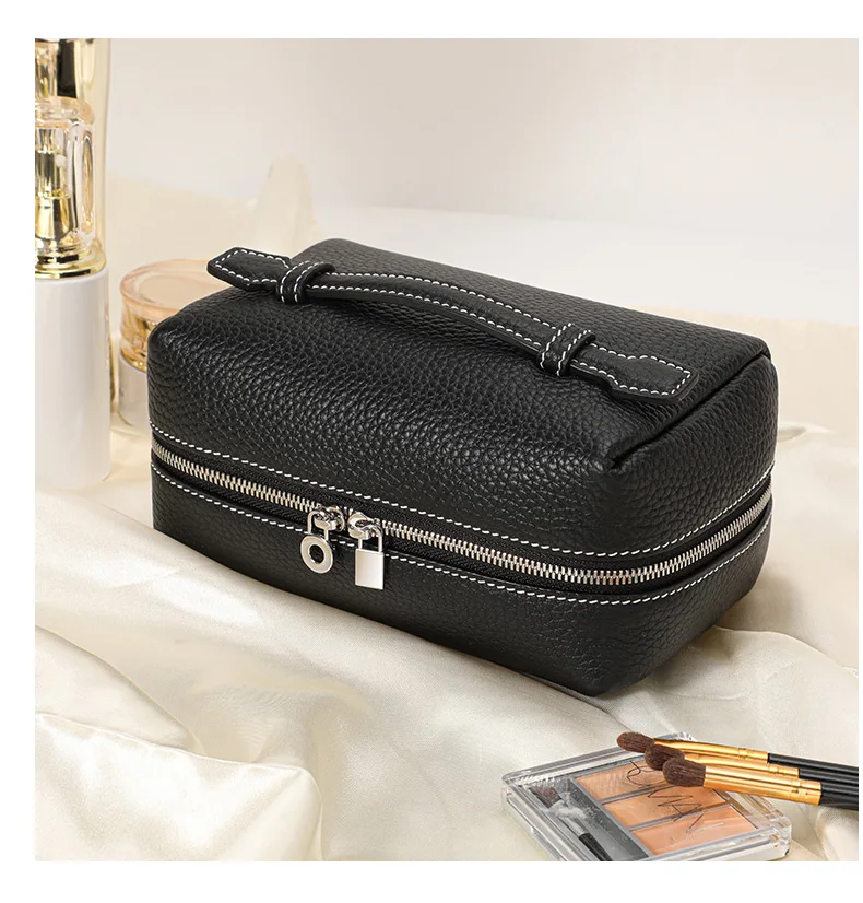 Aidanni Echtleder-Lunchbag für Damen, 2026 Neue Mini Tragbare Kosmetiktasche mit Reißverschluss, Aufbewahrungs- und Reise-Toilettentasche – Detail 8