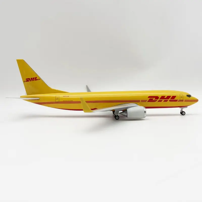 B737 DHL Airlines 30cm 1/240 Scale Aircraft Model Kit Children Toy Miniature Airplane Aviation for Collections and Displays Gift