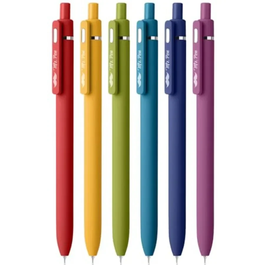 

Retractable Gel Pens, 6 Pack, Black Ink,,Fine Point 0.5 mm, Fast Dry, Smooth Writing, Gel Ink Pens for Drawing, Writing Planner