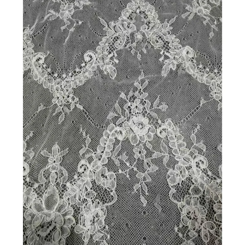 

3MX1.5M NEW Handmade Cord Embroidery Eyelash Lace Fabric for Wedding Dress,DIY Sewing White Lace Fabric