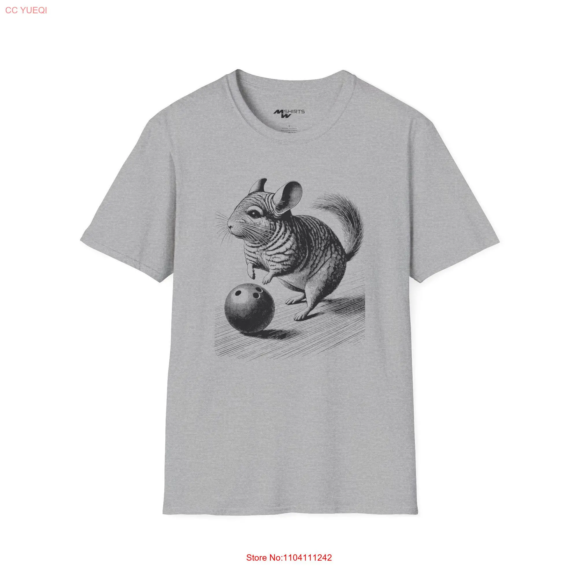 Bowling Chinchilla Soft Style T Shirt Copper Engraving Style Softstyle long or short sleeves