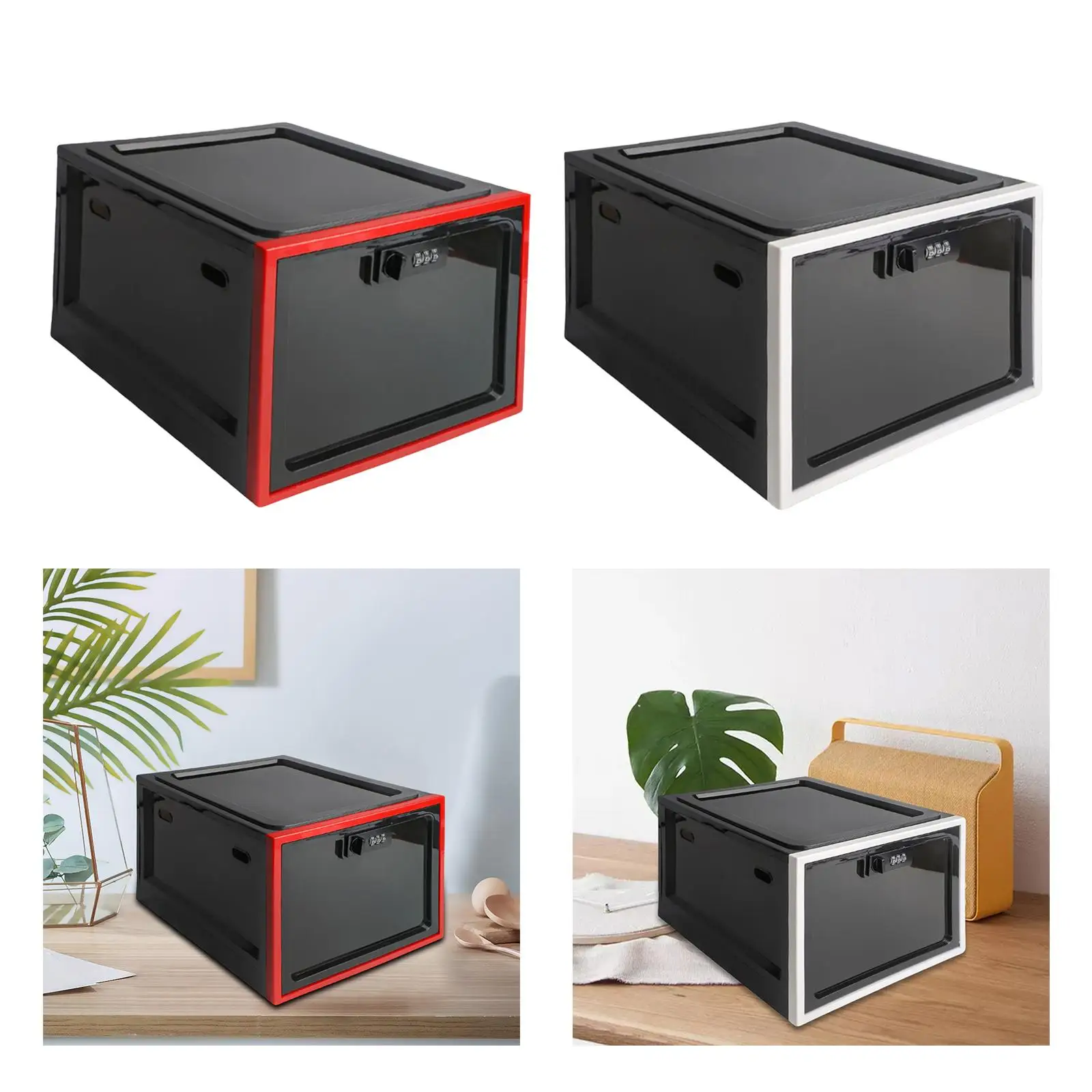 2x Lockable Box Lockable Storage Bin Childproof