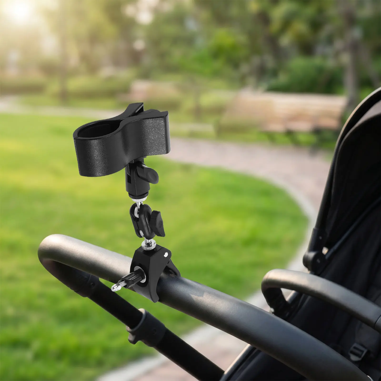 Fan Clamp Attachment for Stroller 16-60Mm Universal Flexible Fan Mount Baby Stroller Clip Portable Cooling Travel Accessory