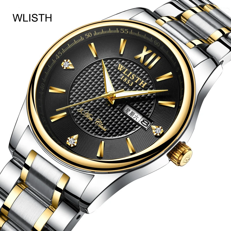 Waterproof Calendar Steel Belt Business Couple Quartz Watch