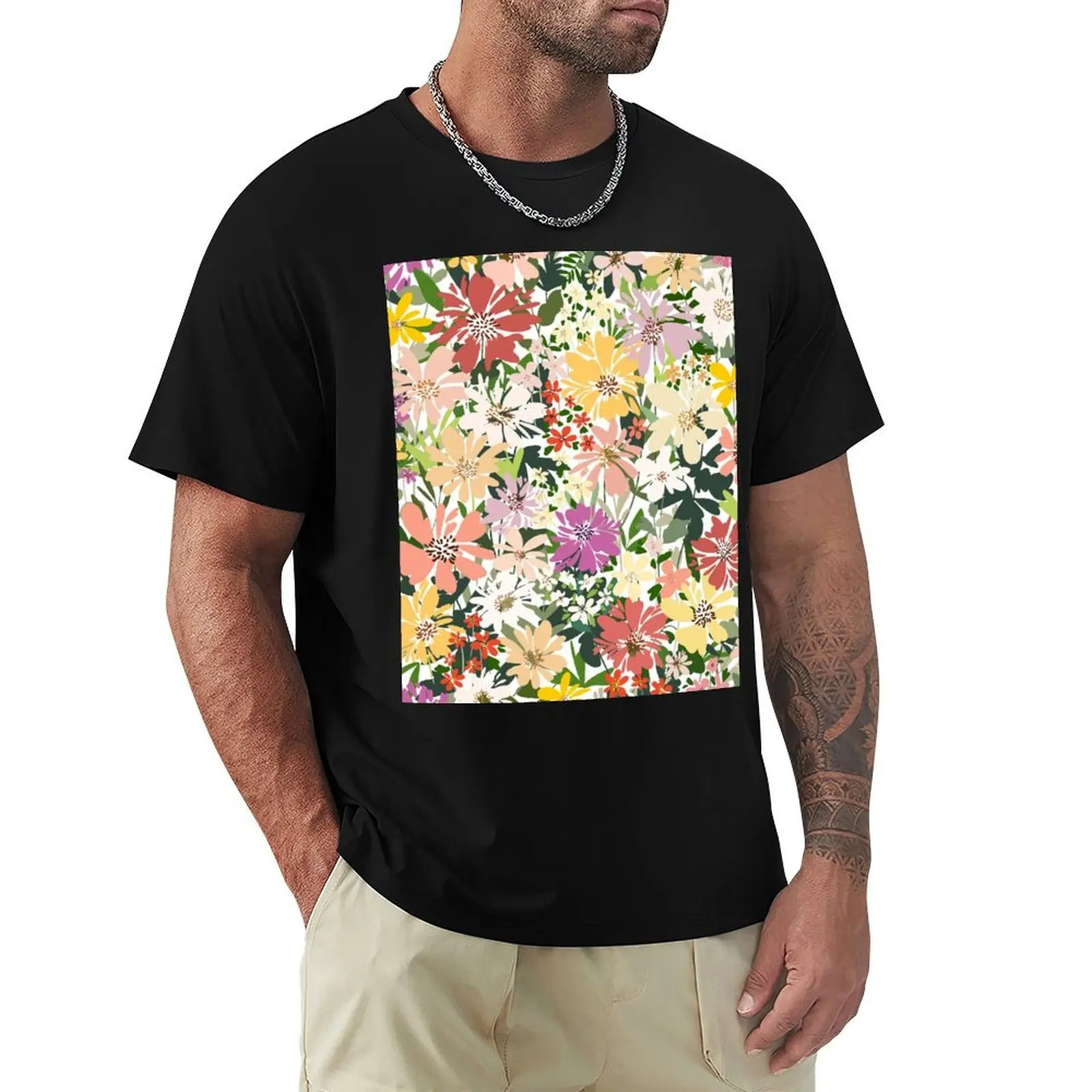 

Modern Floral Illustration, Flowers art 9 T-Shirt luxury designer blue archive T-shirt men