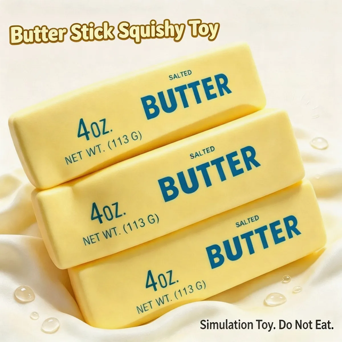 1/2Pcs PU Butter Stick Elastic Squishy Toys Cheese Shape Stress Relief Slow Rebound Decompression Squeeze Toy Christmas Gift