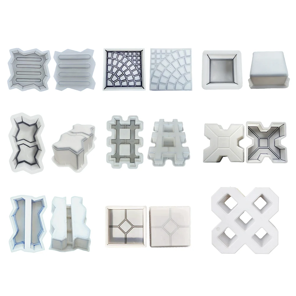 Plastic Brick Reusable DIY Garden Pavement Garden Pavement Road Paving Brick Mould for Sidewalk Walkway Path Patio