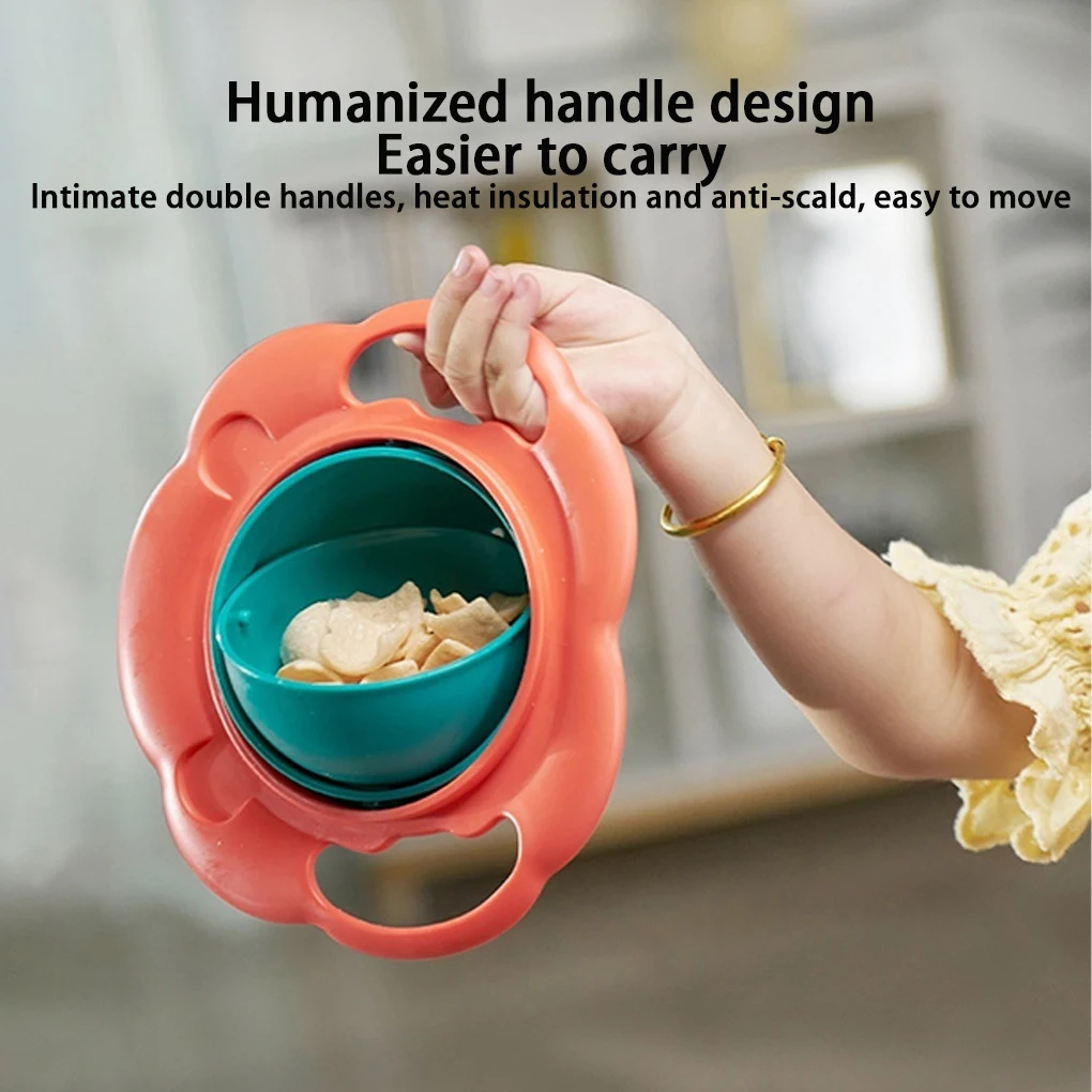 

Baby Gyro Bowl Practical Design Children Rotary Balance Novelty Gyro 360 Rotate Spill-Proof Solid Feeding Dishes Kids Plate