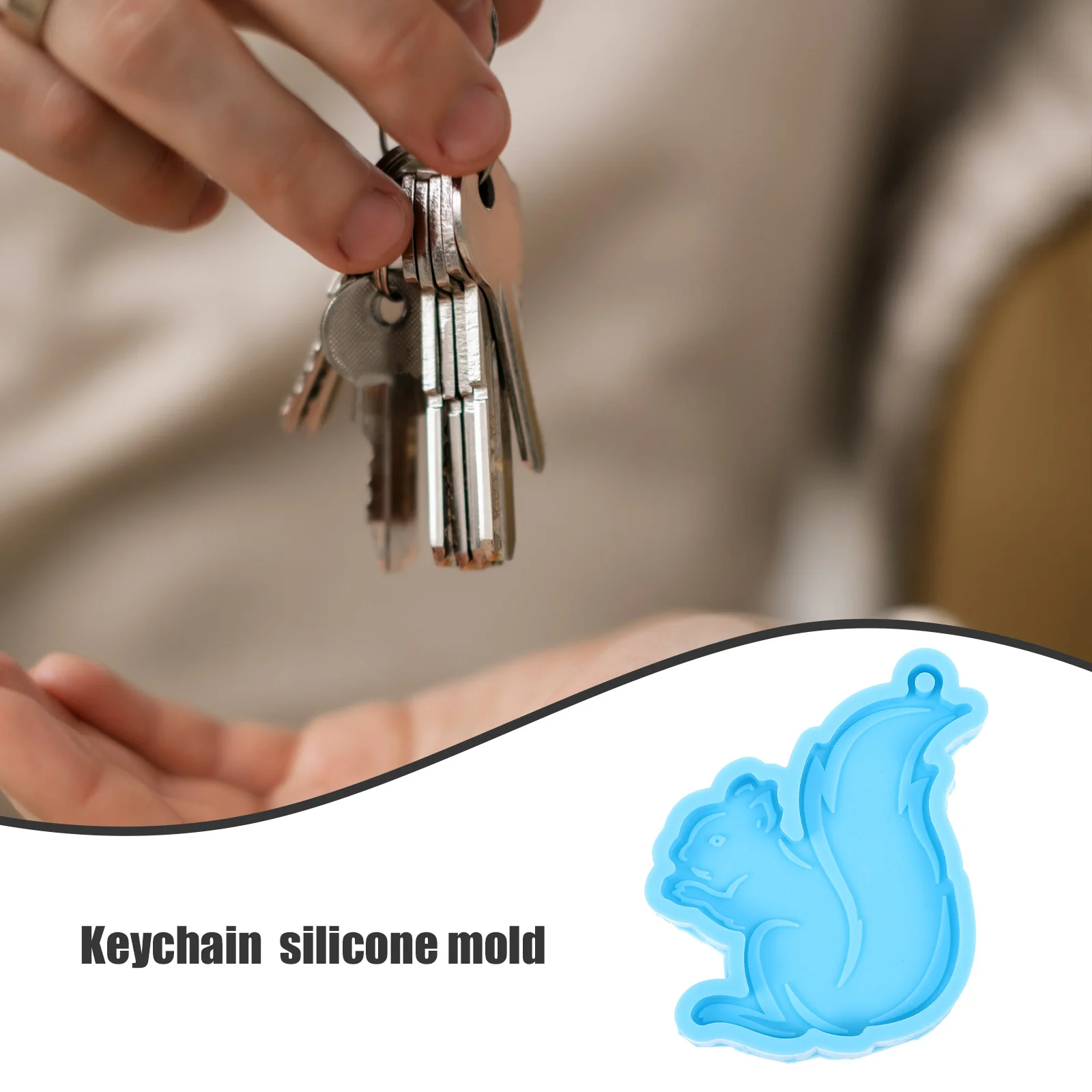 

Squirrel Pendant Mold Silicone Diy Keychain Casting Mold Flexible Epoxy Resin Craft Mould For Jewelry Making Charm Decor